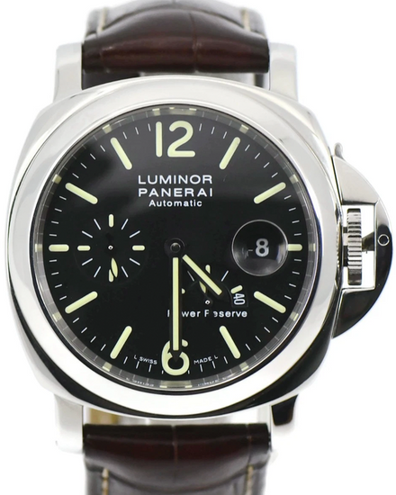 Panerai Luminor Power Reserve 44MM Black Dial Leather Strap (PAM00090)