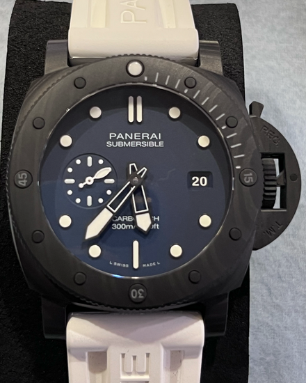 2022 Panerai Submersible QuarantaQuattro Carbotech Blu Abisso 44MM Blue Dial Rubber Strap (PAM01232)