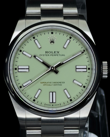 2025 Rolex Oyster Perpetual 41MM Pistachio Dial Oyster Bracelet (134300)