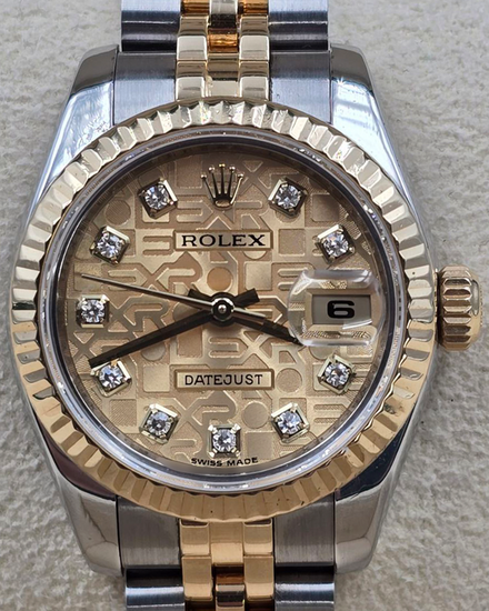 2008 Rolex Lady-Datejust 26MM Champagne "Jubilee" Dial Two-Tone Jubilee Bracelet (179173)