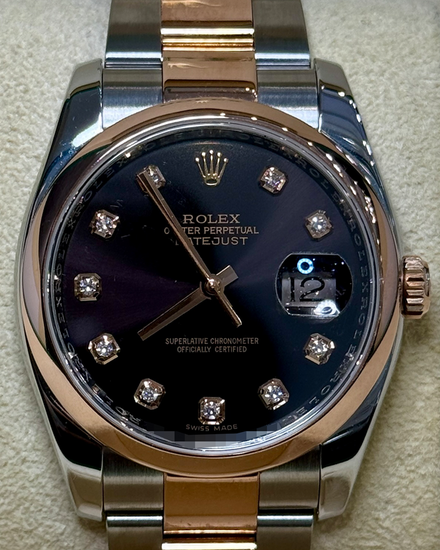 Rolex Datejust 36MM Black Dial Two-Tone Oyster Bracelet (116201)