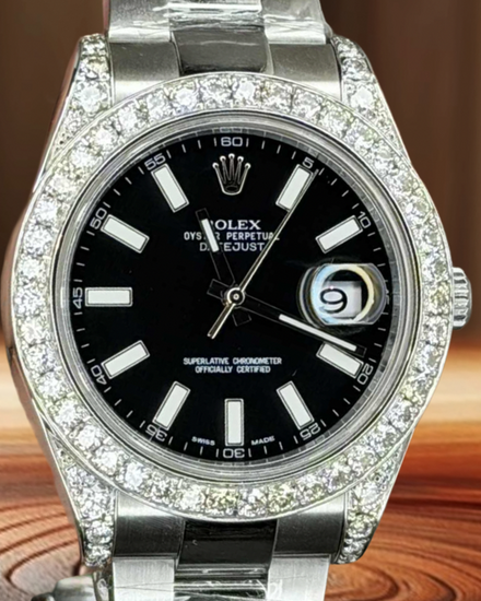 2012 Rolex Datejust II 41MM Black Dial Oyster Bracelet (116334)