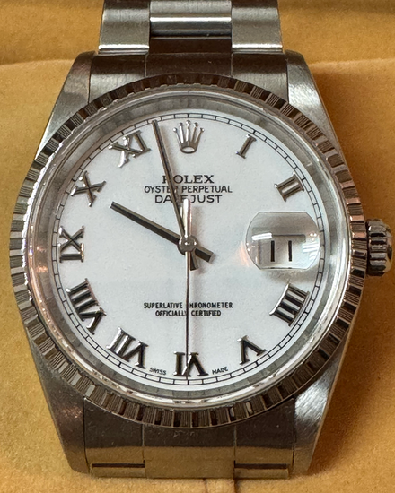 2001 Rolex Datejust 36MM White Dial Oyster Bracelet (16220)