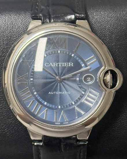 2018 Cartier Ballon Bleu 42MM Blue Dial Leather Strap (WSBB0025)