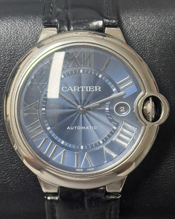 2018 Cartier Ballon Bleu 42MM Blue Dial Leather Strap (WSBB0025)
