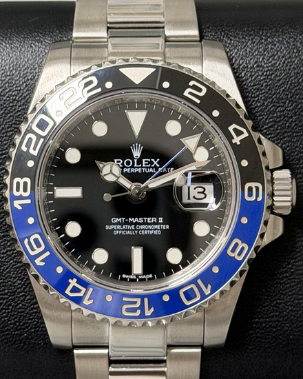 2014 Rolex GMT-Master II "Batman" 40MM Black Dial Oyster Bracelet (116710BLNR)