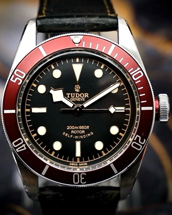 2013 Tudor Black Bay Heritage "Smiley" 41MM Black Dial Leather Strap (79220R)