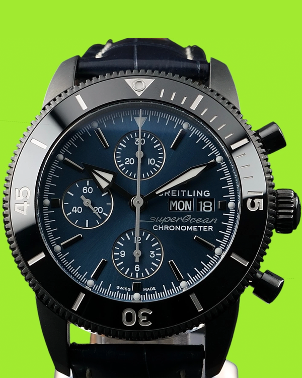 2019 Breitling Superocean Heritage "Outerknown" 44MM Blue Dial Leather Strap (	M133132A1C1W1)