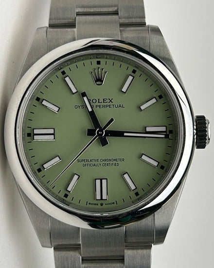 2025 Rolex Oyster Perpetual 41MM Pistachio Dial Oyster Bracelet (134300)