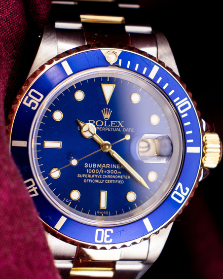 1999 Rolex Submariner Date "Bluesy" 40MM Blue Dial Two-Tone Oyster Bracelet (16613)