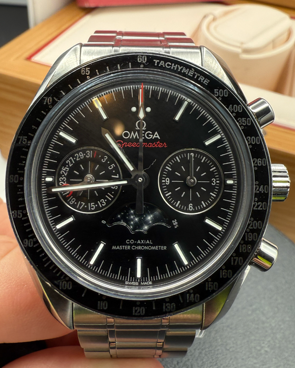 2025 Omega Speedmaster Moonphase 44.25MM Black Dial Steel Bracelet (304.30.44.52.01.001)
