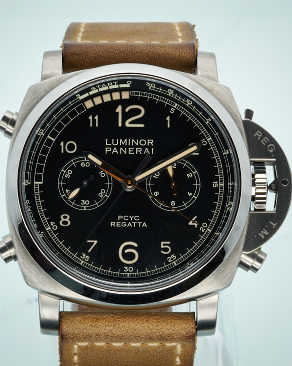 2018 Panerai Luminor 1950 Regatta 3 Days Chrono Flyback L.E. 47MM Black Dial Leather Strap (PAM00652)