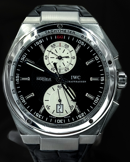 IWC Schaffhausen Ingenieur Chronograph 45MM Black Dial Leather Strap (IW378401)