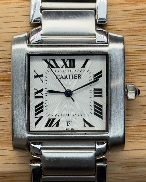 2023 Cartier Tank Française 20MM Quartz White Dial Steel Bracelet (W51008Q3)
