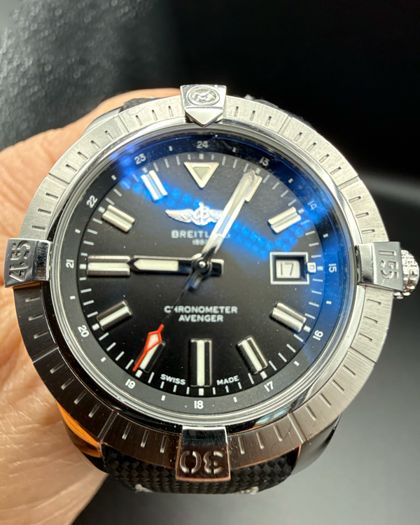 2024 Breitling Avenger 43MM Black Dial Textile Strap (A17318)