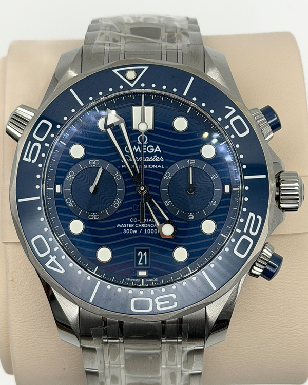2022 Omega Seamaster Diver 300M Chronograph 44MM Blue Dial Steel Bracelet (210.30.44.51.03.001)