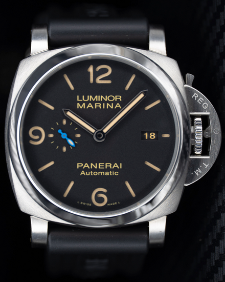 2018 Panerai Luminor Marina 1950 3 Days 44MM Black Dial Rubber Strap (PAM01312)