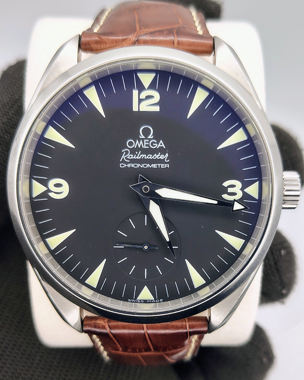 Omega Seamaster Railmaster 49.2MM Black Dial Leather Strap (2806.52.37)