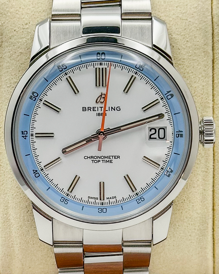No Reserve - 2025 Breitling Top Time B21 38MM White Dial Steel Bracelet (AB3113)