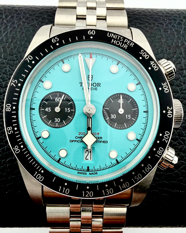 2025 Tudor Black Bay Chrono 41MM Turquoise "Flamingo" Dial Steel Bracelet (79360N)