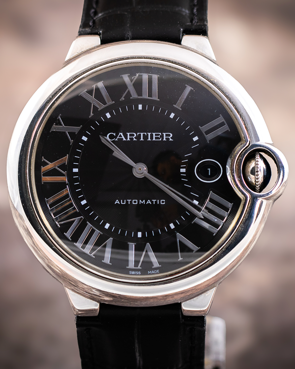 2016 Cartier Ballon Bleu 42MM Black Dial Leather Strap (WSBB0003)