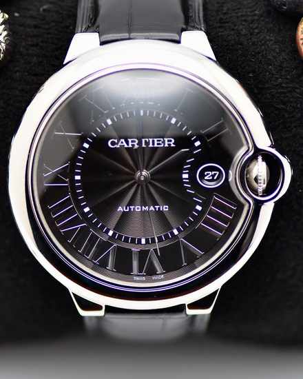 2018 Cartier Ballon Bleu 42MM Black Dial Leather Strap (WSBB0003)