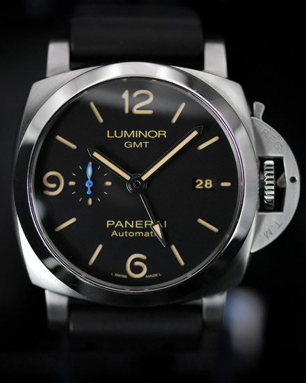 2019 Panerai Luminor 1950 3 Days GMT 44MM Black Dial Rubber Strap (PAM01320)