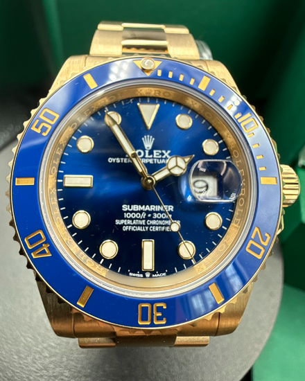 2025 Rolex Submariner Date 41MM Blue Dial Yellow Gold Oyster Bracelet (126618LB)