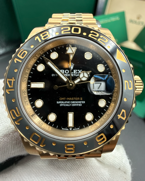 (OSCAR) 2025 Rolex GMT-Master II "Zombie" 40MM Black Dial Yellow Gold Jubilee Bracelet (126718GRNR)