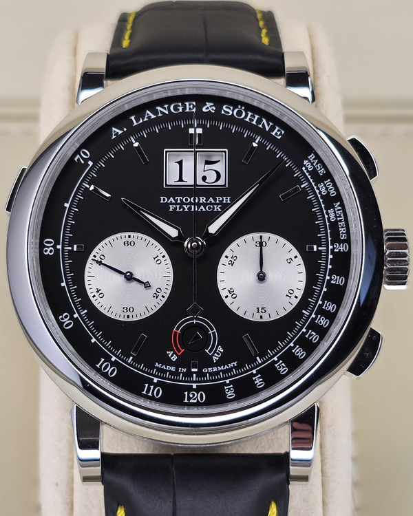 2025 A. Lange & Söhne Datograph Up/Down Flyback 41MM Black Dial Aftermarket Leather Strap (405.035)