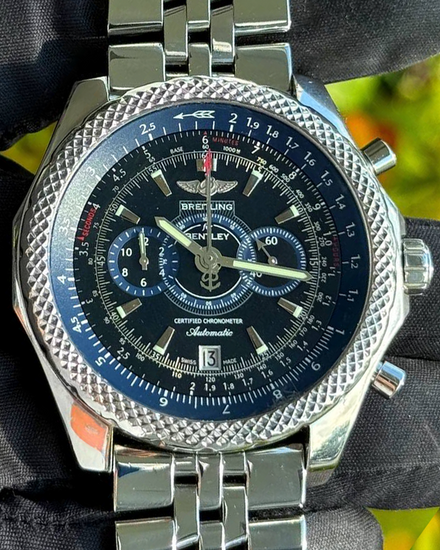 No Reserve - Breitling Bentley Supersports L.E. 48.7MM Blue Dial Steel Bracelet (A26364)