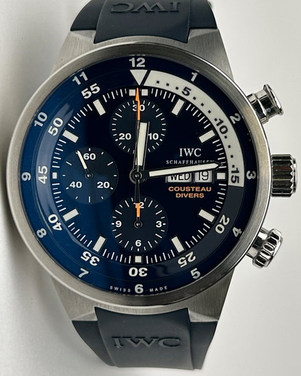 2006 IWC Schaffhausen Aquatimer Chronograph "Cousteau" L.E. 44MM Blue Dial Rubber Strap (IW378201)