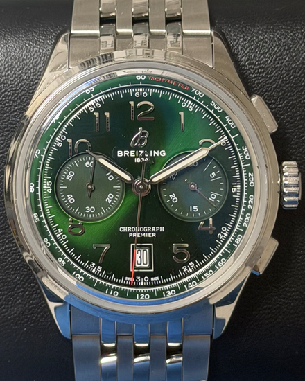 Breitling Premier B01 Chronograph 42MM Green Dial Steel Bracelet (AB0145)