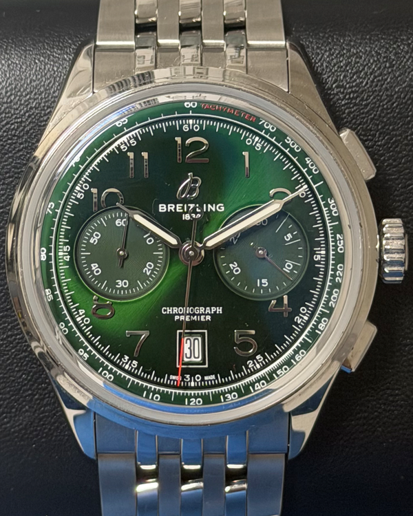 Breitling Premier B01 Chronograph 42MM Green Dial Steel Bracelet (AB0145)
