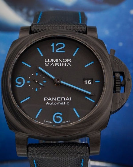 2021 Panerai Luminor Marina Carbotech 44MM Black Dial Leather Strap (PAM01661)