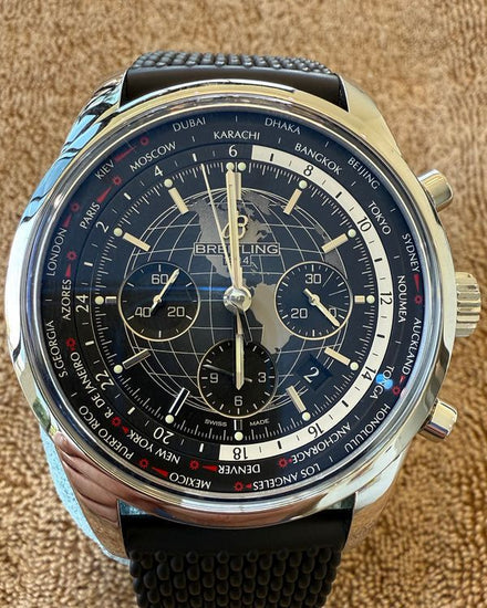 2017 Breitling Transocean Chronograph 46MM Black Dial Rubber Strap (AB0510U4/BE84)