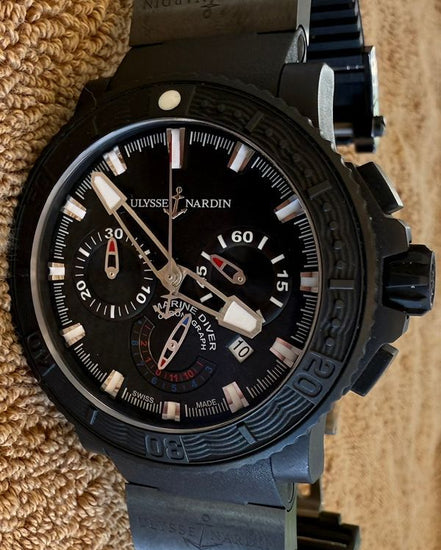 Ulysse Nardin Diver Black Sea 45.8MM Black Dial Rubber Strap (353-92-3C)