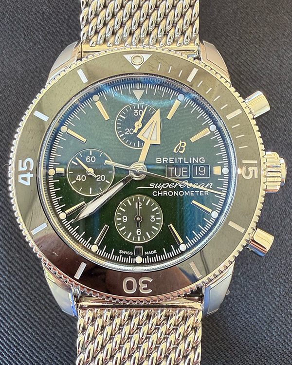 2025 Breitling Superocean Heritage Chronograph 44MM Green Dial Steel Bracelet (A13313)