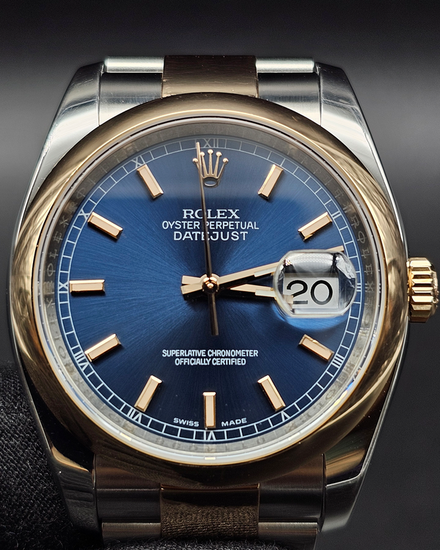 2005 Rolex Datejust 36MM Blue Dial Two-Tone Oyster Bracelet (116201)