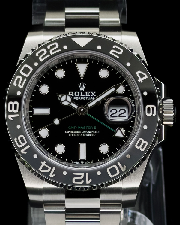 2025 Rolex GMT-Master II "Bruce Wayne" 40MM Black Dial Oyster Bracelet (126710GRNR)