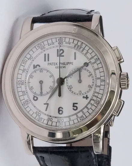 2007 Patek Philippe Complications Chronograph 42MM Silver Dial Leather Strap (5070G)