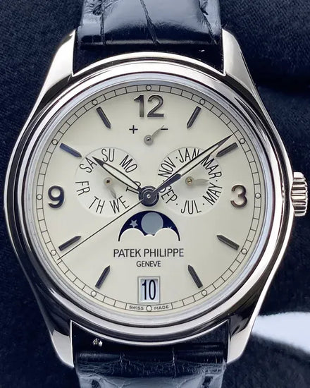 2018 Patek Philippe Annual Calendar 39MM Champagne Dial Leather Strap (5146G-001)