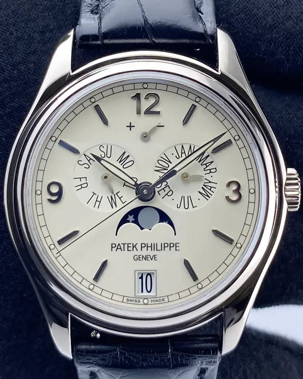 2018 Patek Philippe Annual Calendar 39MM White Dial Leather Strap (5146G-001)