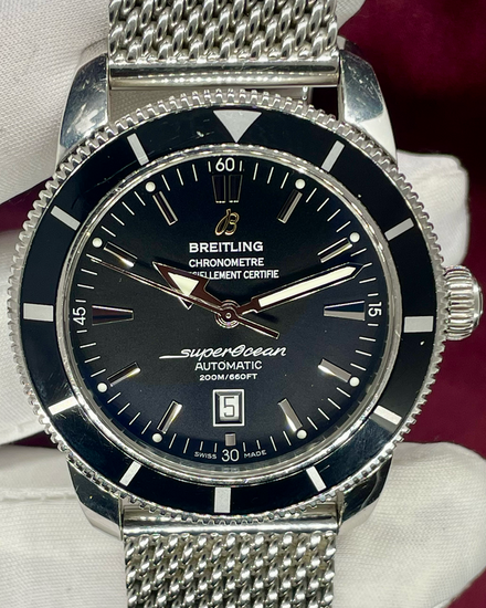 2014 Breitling Superocean Heritage 46MM Black Dial Steel Bracelet (A1732024/B868)