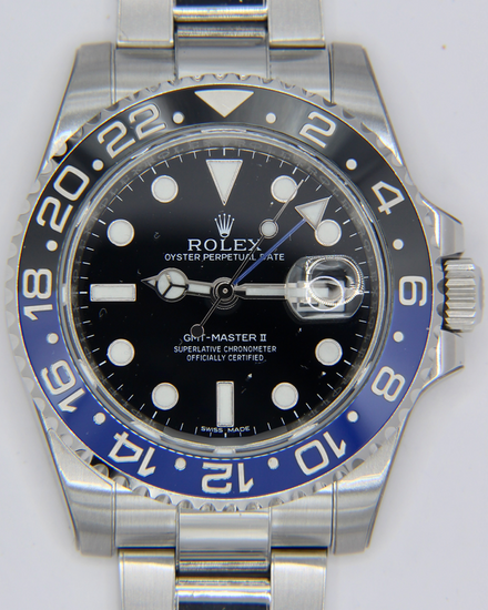 2016 Rolex GMT-Master II "Batman" 40MM Black Dial Oyster Bracelet (116710BLNR)