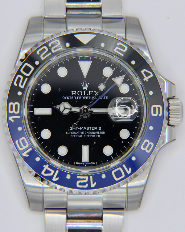 2016 Rolex GMT-Master II II "Batman" 40MM Black Dial Oyster Bracelet (116710BLNR)