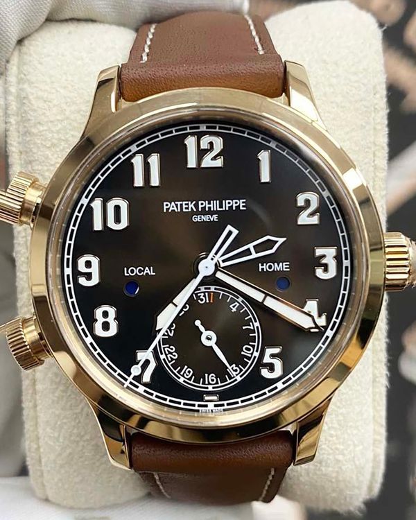2022 Patek Philippe Calatrava Pilot Travel Time 37.5MM Brown Dial Leather Strap (7234R-001)