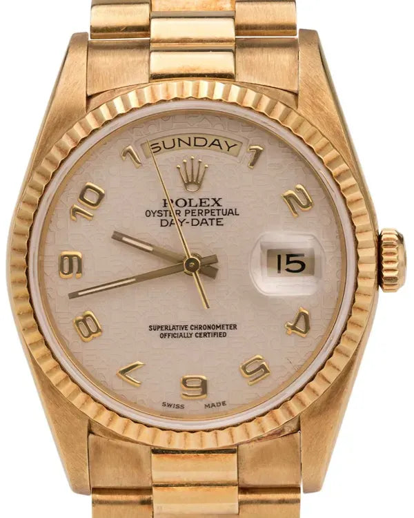 1995 Rolex Day-Date 36MM Ivory "Jubilee" Dial Yellow Gold President Bracelet (18238)