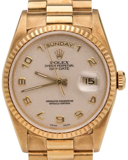 1995 Rolex Day-Date 36MM Ivory "Jubilee" Dial Yellow Gold President Bracelet (18238)