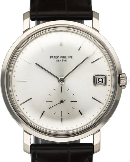 Patek Philippe Calatrava 35MM Silver Dial Leather Strap (3445G)